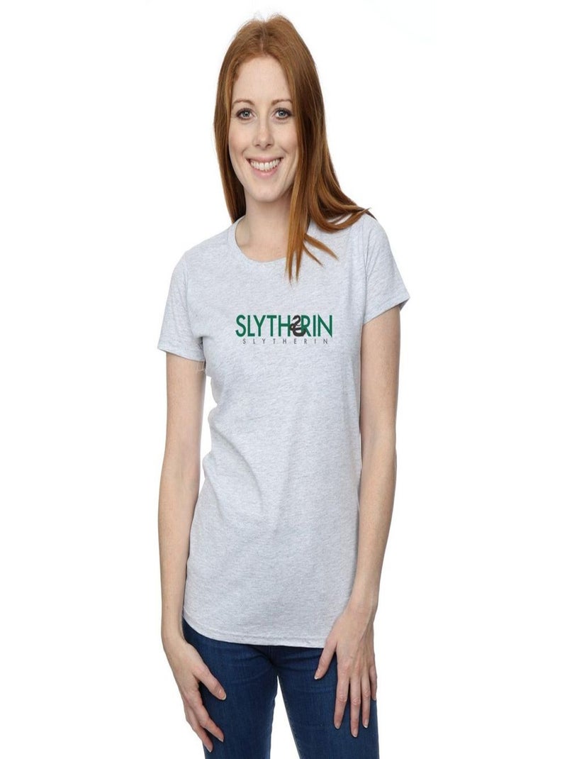 Harry Potter - T-shirt SLYTHERIN Gris chiné - Kiabi