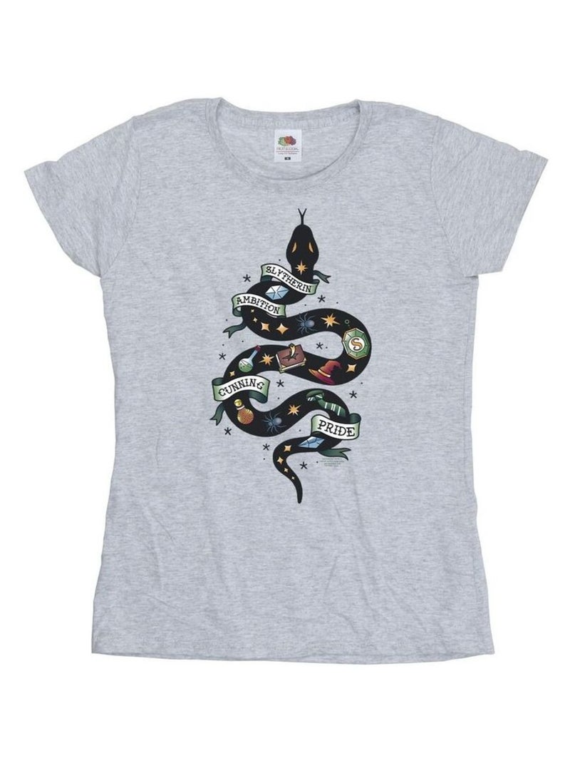 Harry Potter - T-shirt SLYTHERIN Gris chiné - Kiabi