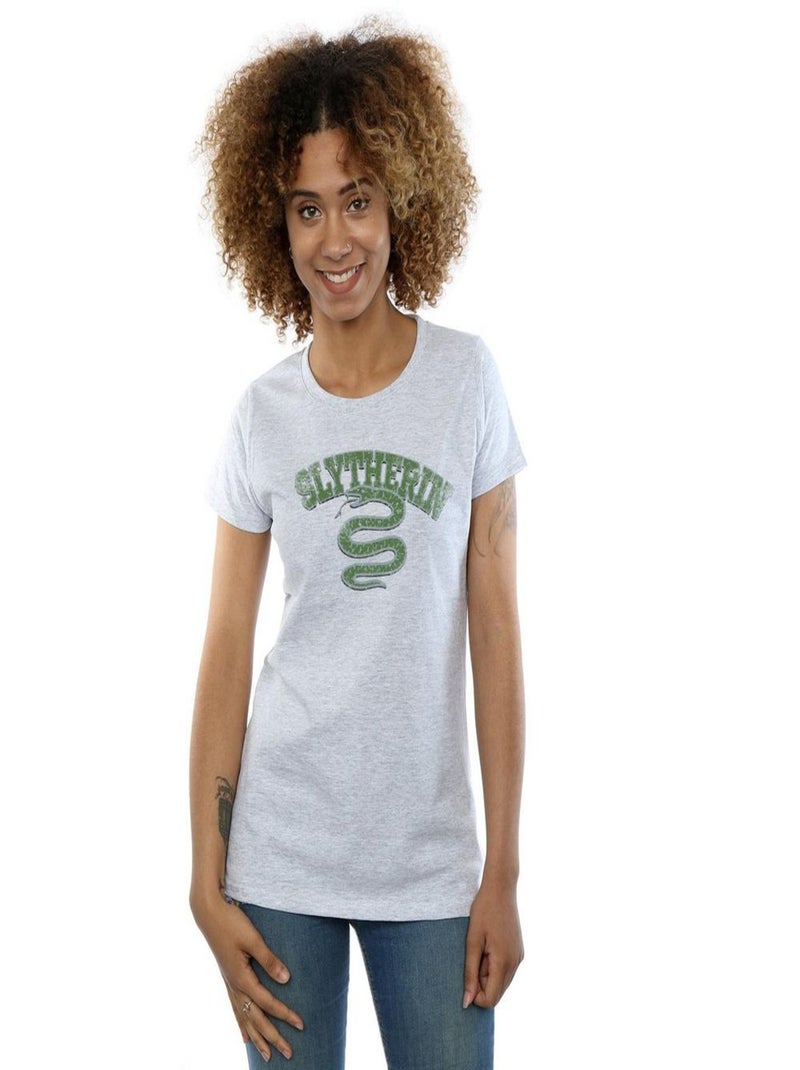 Harry Potter - T-shirt SLYTHERIN Gris chiné - Kiabi