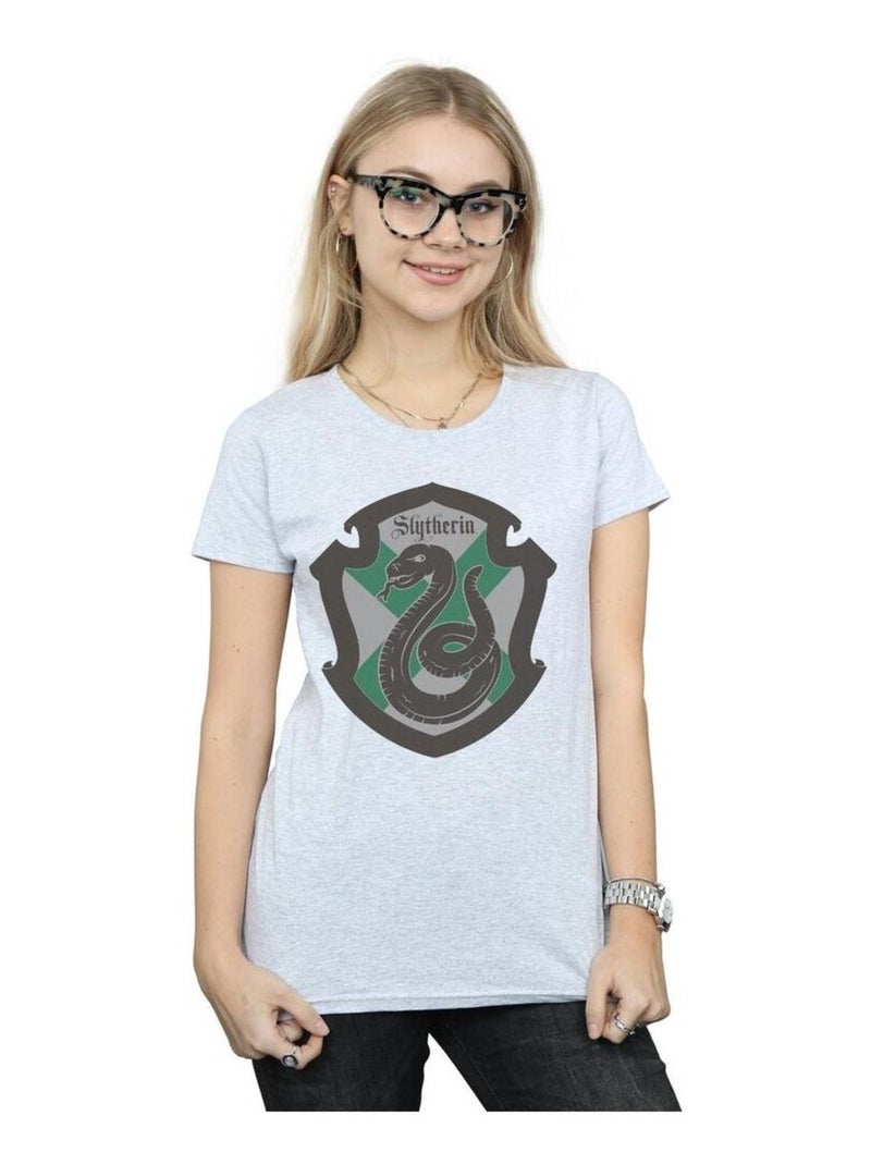 Harry Potter - T-shirt SLYTHERIN Gris chiné - Kiabi
