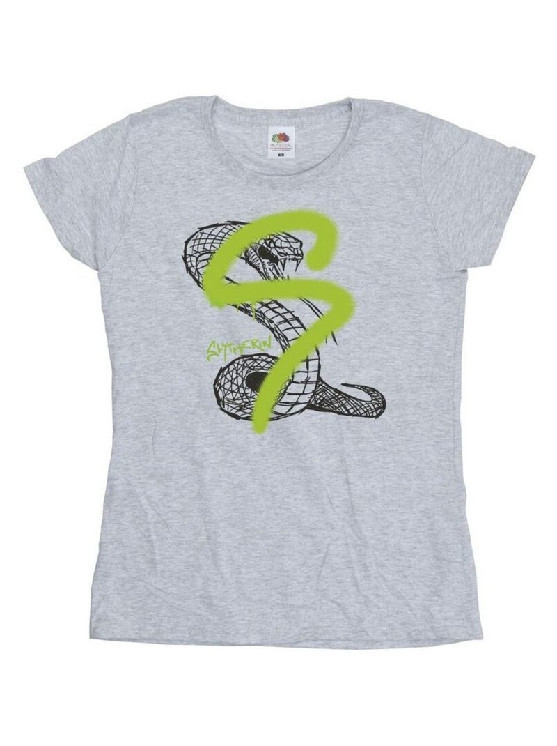 Harry Potter - T-shirt SLYTHERIN Gris chiné - Kiabi