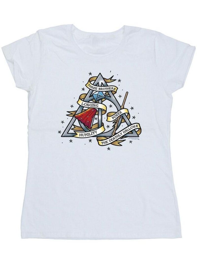 Harry Potter - T-shirt THE DEATHLY HALLOWS Blanc - Kiabi