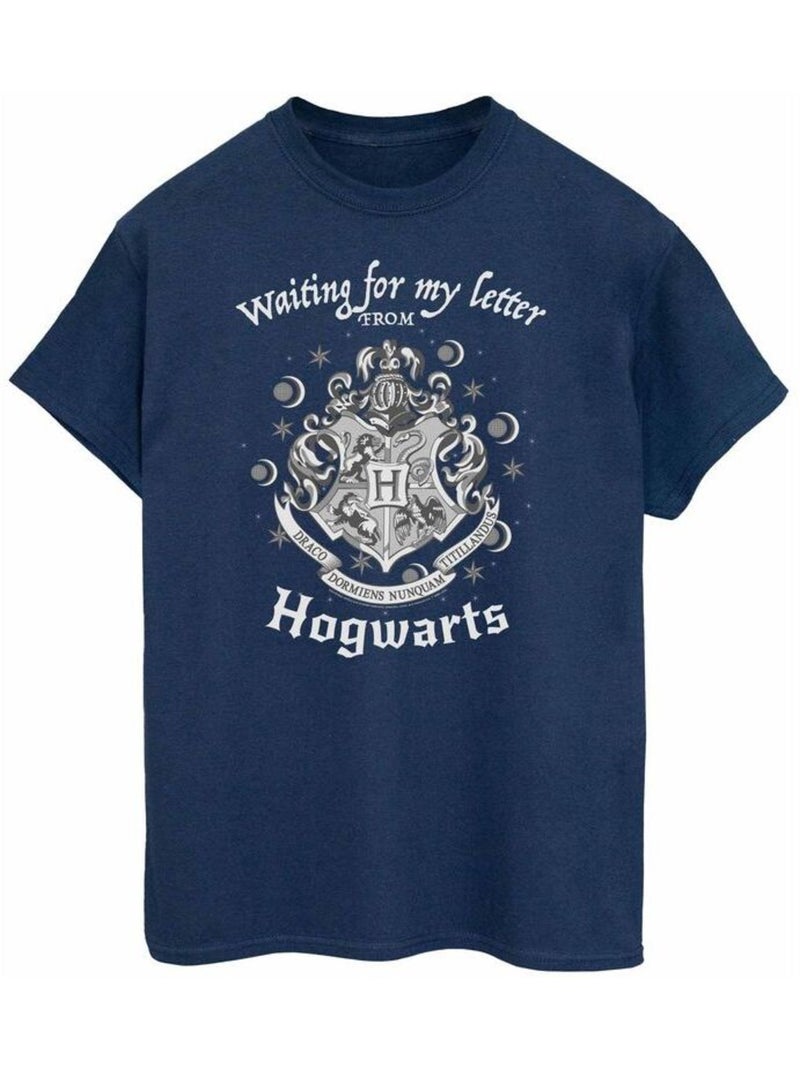 Harry Potter - T-shirt WAITING FOR MY LETTER Bleu marine - Kiabi