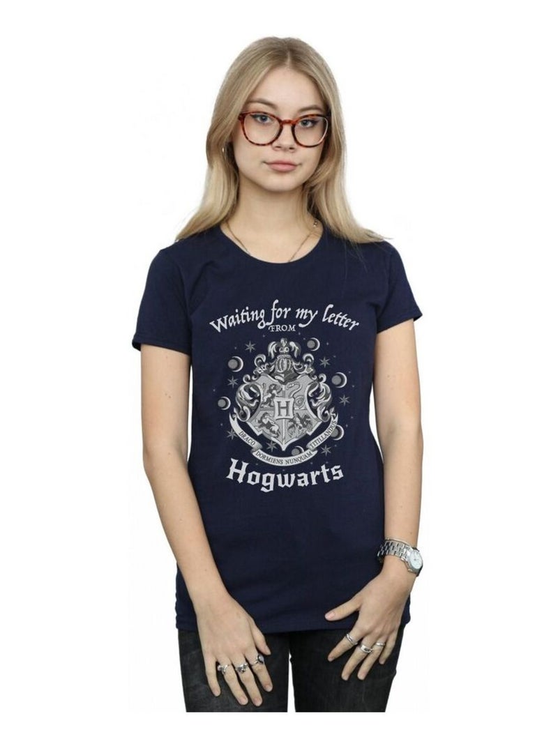 Harry Potter - T-shirt WAITING FOR MY LETTER Bleu marine - Kiabi