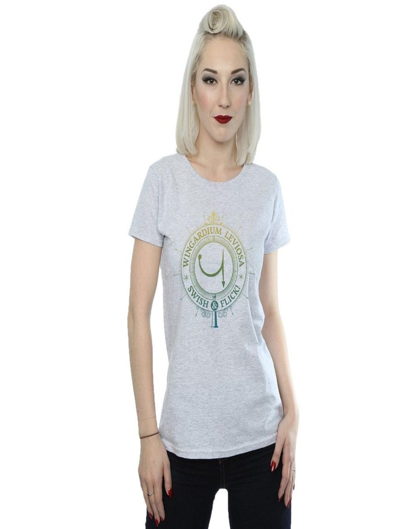 Harry Potter - T-shirt WINGARDIUM LEVIOSA Gris chiné - Kiabi