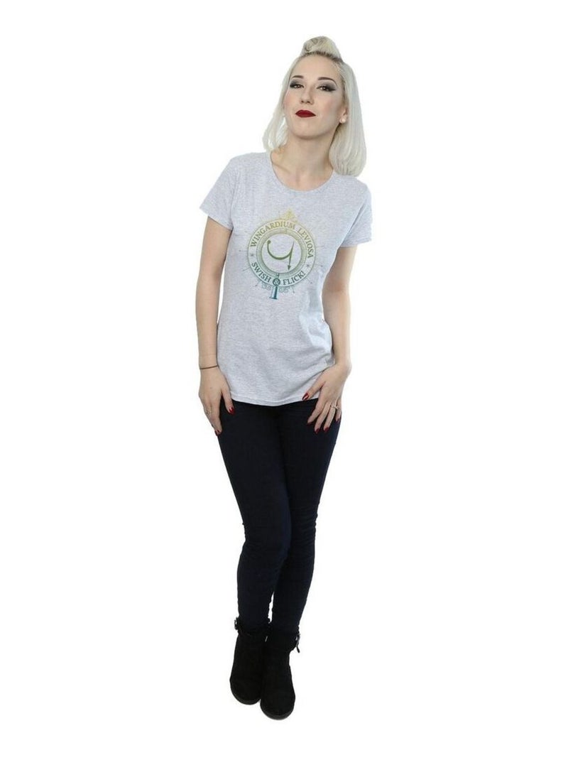 Harry Potter - T-shirt WINGARDIUM LEVIOSA Gris chiné - Kiabi