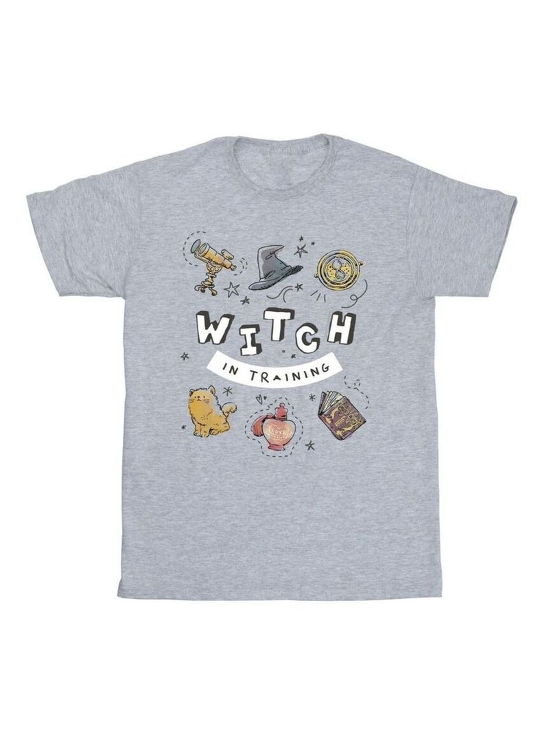 Harry Potter - T-shirt WITCH IN TRAINING Gris chiné - Kiabi