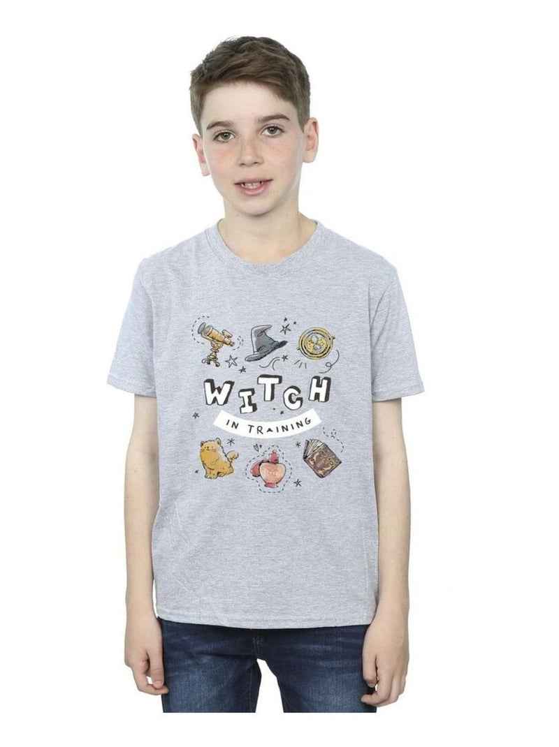 Harry Potter - T-shirt WITCH IN TRAINING Gris chiné - Kiabi