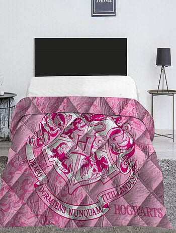 Harry Potter, Couette Matelassée Imprimée Réversible, BLASONS ROSE
