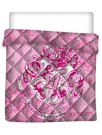 Harry Potter, Couette Matelassée Imprimée Réversible, BLASONS ROSE