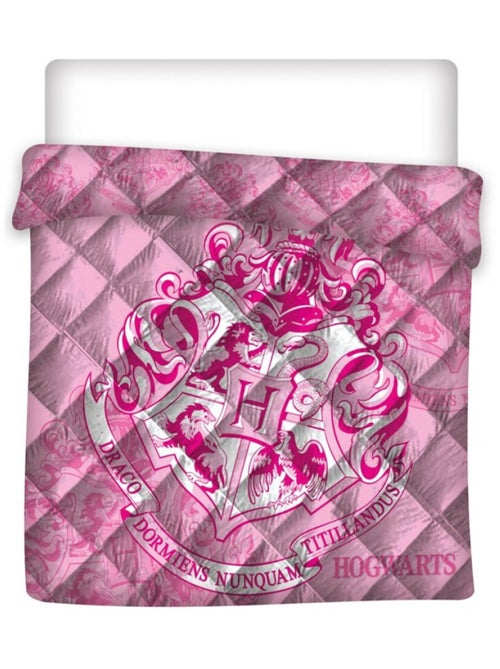 Harry Potter, Couette Matelassée Imprimée Réversible, BLASONS ROSE - Kiabi