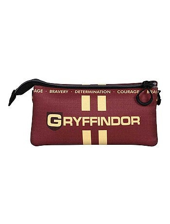 Harry Potter Gryffindor22 Trousse Triple ECO, Bordeaux