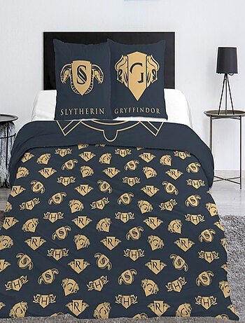 Harry Potter, Parure de Lit Double Imprimée Réversible, BLASONS