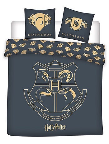 Harry Potter, Parure de Lit Double Imprimée Réversible, BLASONS