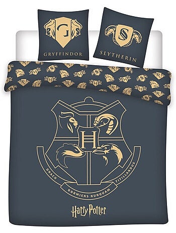 Harry Potter, Parure de Lit Double Imprimée Réversible, BLASONS