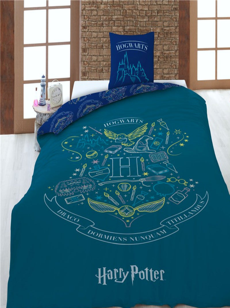 Harry Potter, Parure de Lit Enfant Imprimée Réversible, BLASONS BLEU Bleu - Kiabi