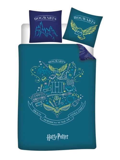 Harry Potter, Parure de Lit Enfant Imprimée Réversible, BLASONS BLEU - Kiabi Harry Potter, Parure de Lit Enfant Imprimée Réversible, BLASONS BLEU - Kiabi