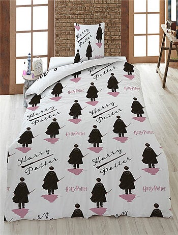 Harry Potter, Parure de Lit Enfant Imprimée Réversible Polycoton, Aventures