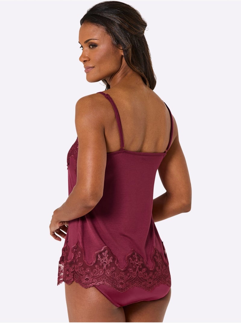 Haut à Bretelles Jersey Fin - Taille Standard - Witt Bordeaux - Kiabi