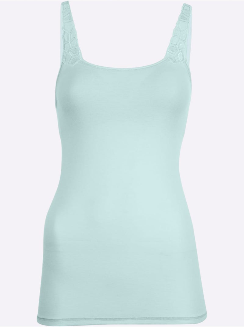 Haut à bretelles jersey fin - taille standard - witt Menthe - Kiabi