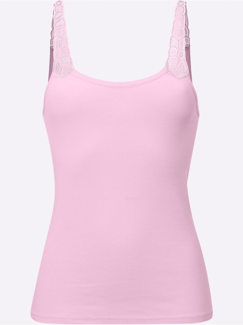 Haut à bretelles jersey fin - taille standard - witt Rose clair - Kiabi