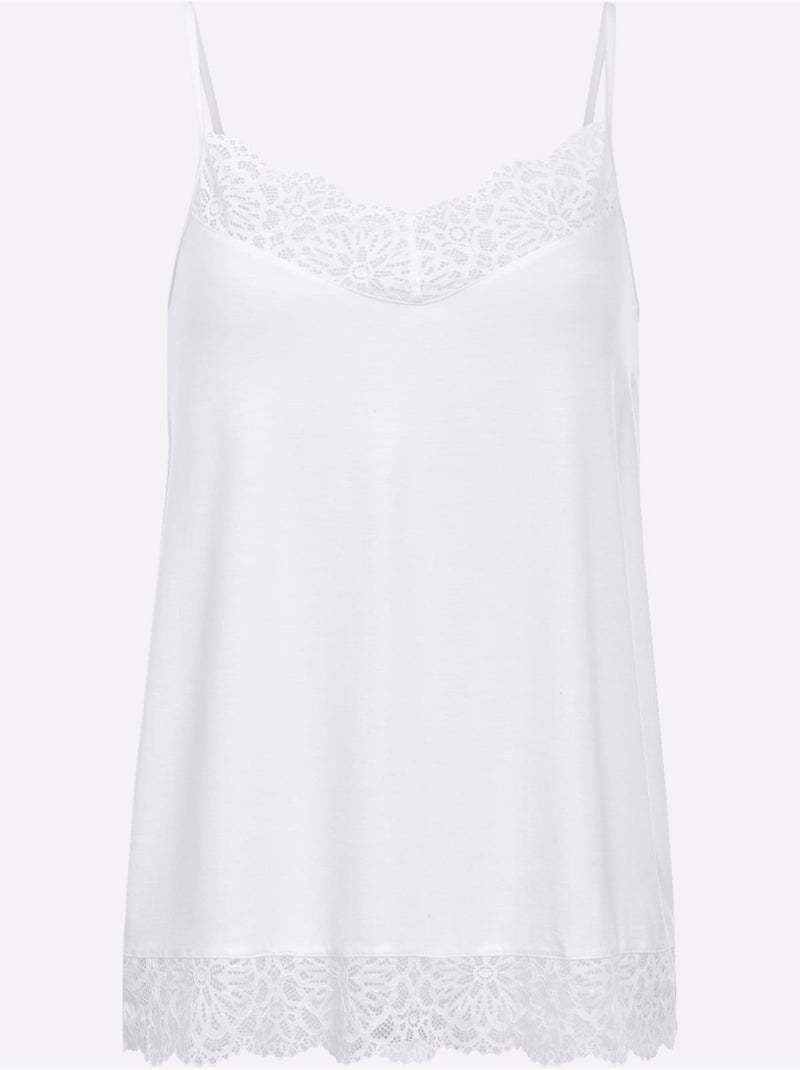 Haut à bretelles qualité douce et fluide - taille standard - witt Blanc - Kiabi