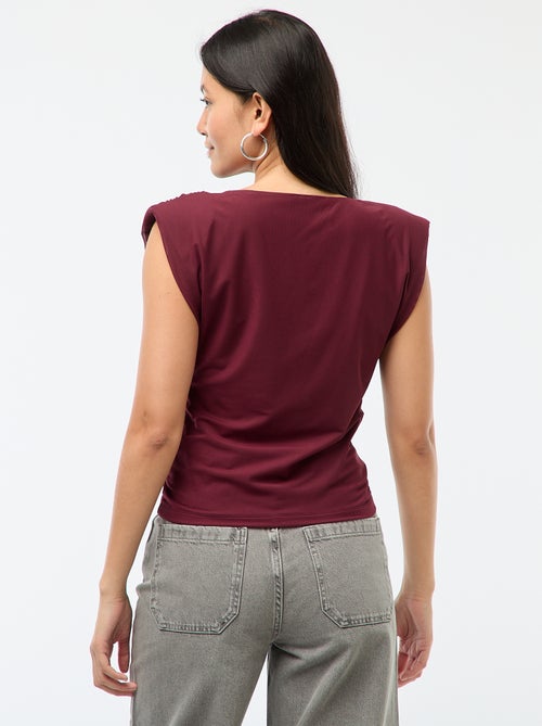 Haut à col bénitier sans manches drappé - Kiabi