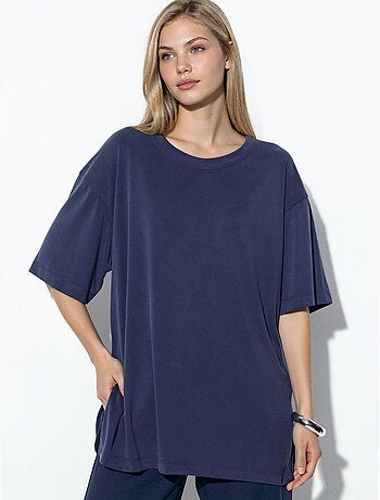 Haut à manches courtes et col rond coupe décontractée busem