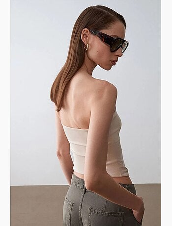 Haut bandeau court sans bretelles femme dilvin