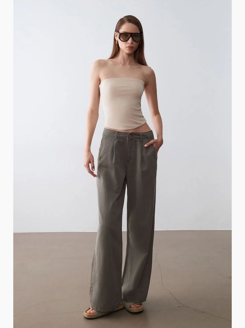 Haut bandeau court sans bretelles femme dilvin Beige naturel - Kiabi