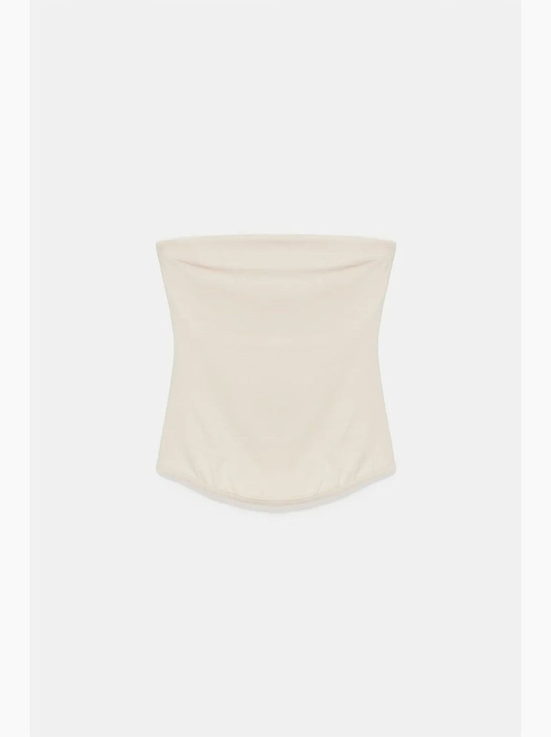 Haut bandeau court sans bretelles femme dilvin Beige naturel - Kiabi