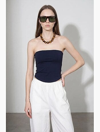 Haut bandeau court sans bretelles femme dilvin