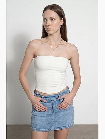 Haut bandeau court sans bretelles femme dilvin