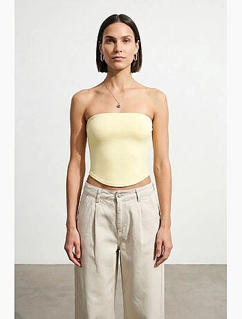 Haut bandeau court sans bretelles femme dilvin