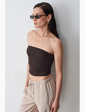 Haut bandeau court sans bretelles femme dilvin
