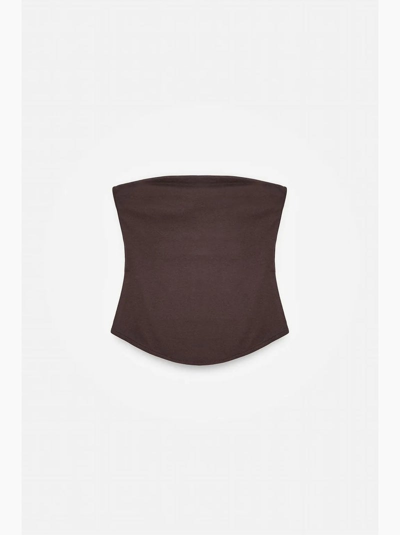 Haut bandeau court sans bretelles femme dilvin Marron foncé - Kiabi