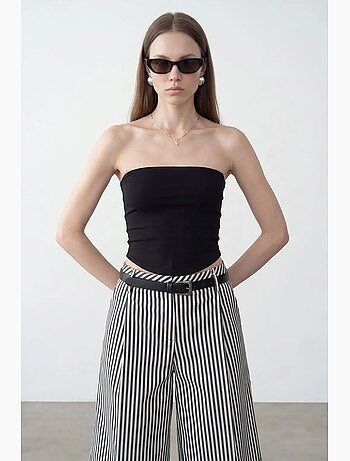 Haut bandeau court sans bretelles femme dilvin