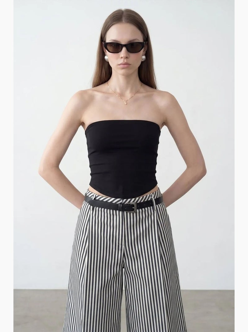 Haut bandeau court sans bretelles femme dilvin Noir - Kiabi