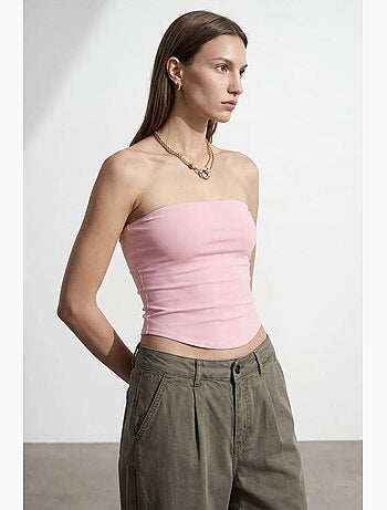 Haut bandeau court sans bretelles femme dilvin