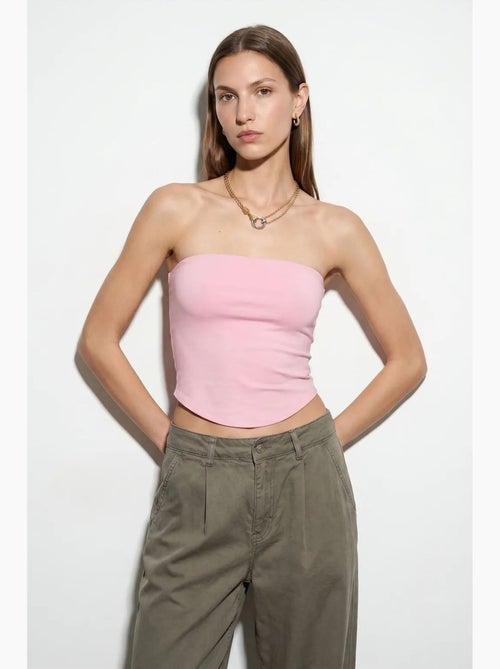 Haut bandeau court sans bretelles femme dilvin - Kiabi Haut bandeau court sans bretelles femme dilvin - Kiabi