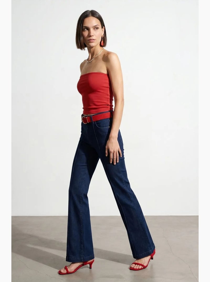 Haut bandeau court sans bretelles femme dilvin Rouge - Kiabi