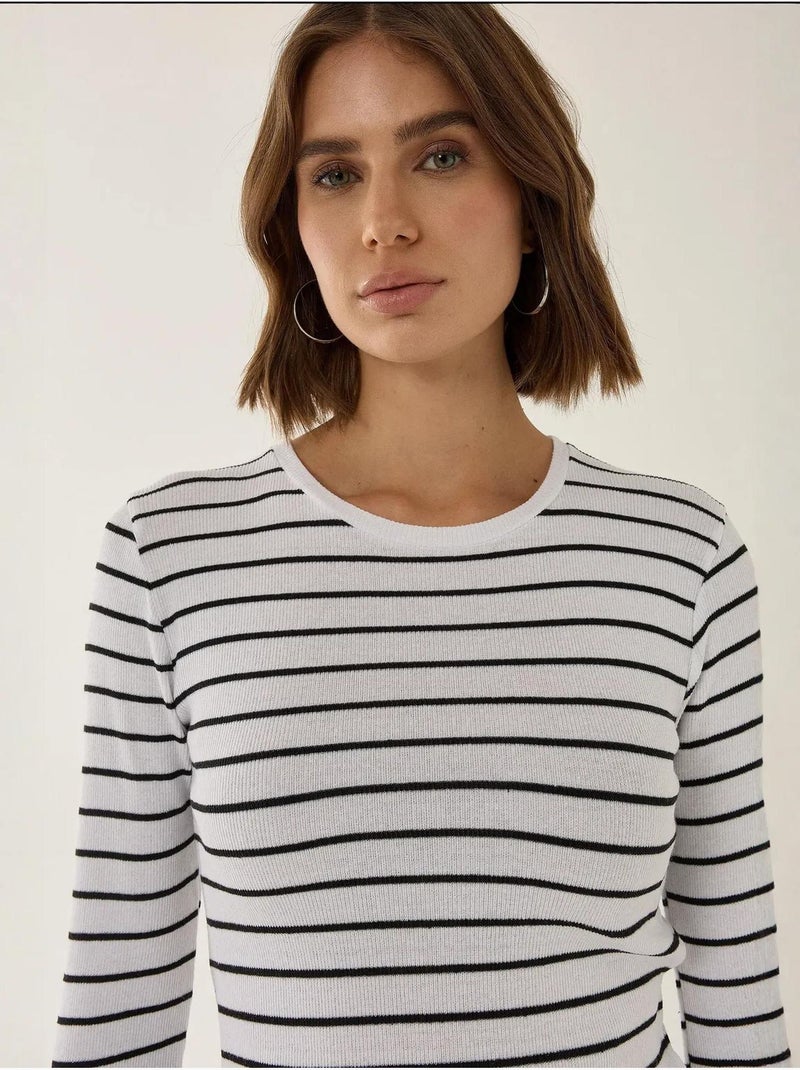 Haut basique à col ras du cou et coupe slim Multicolore - Kiabi