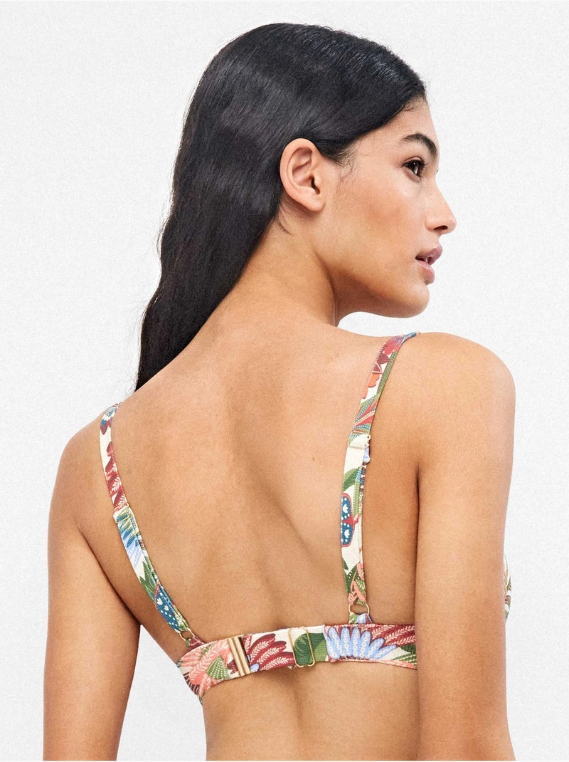 Haut bikini grande capacité imprimé tropical Multicolore - Kiabi