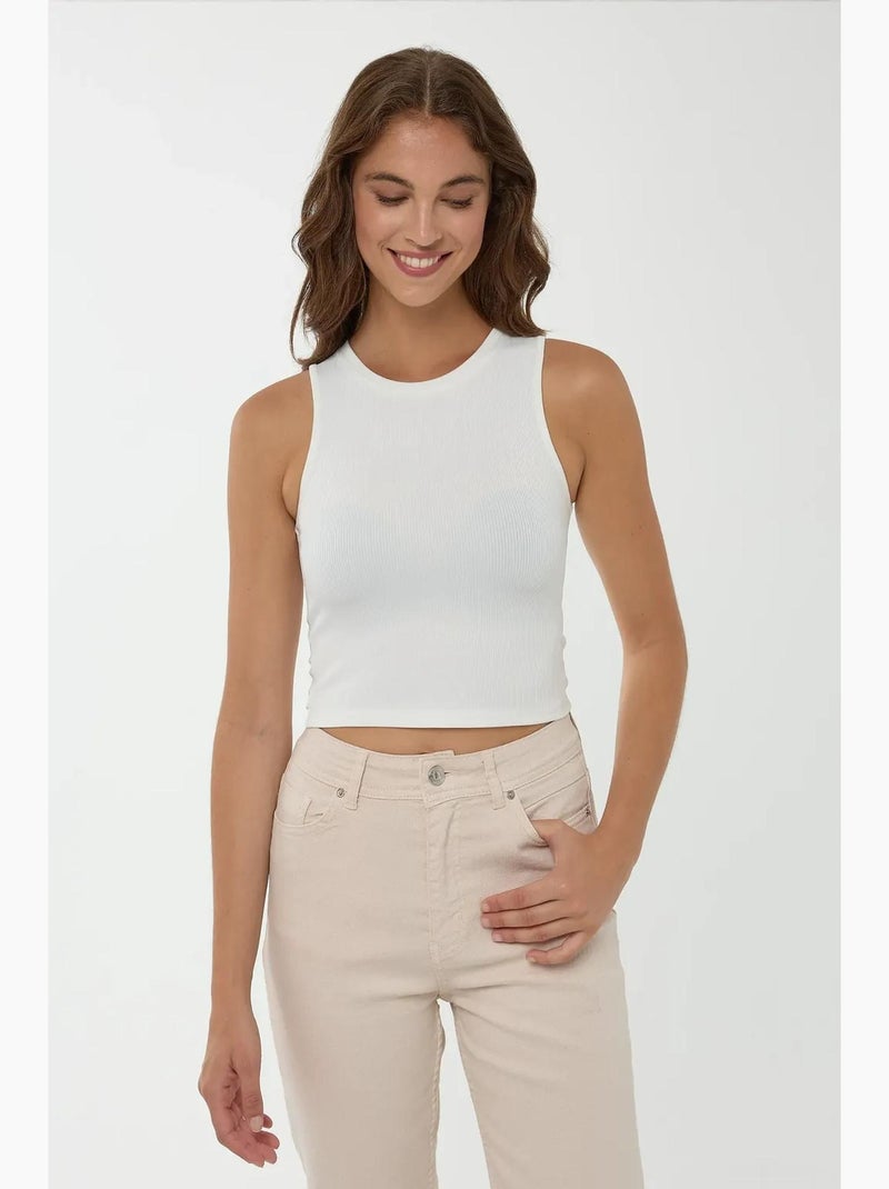 Haut court basique hiccup Blanc - Kiabi