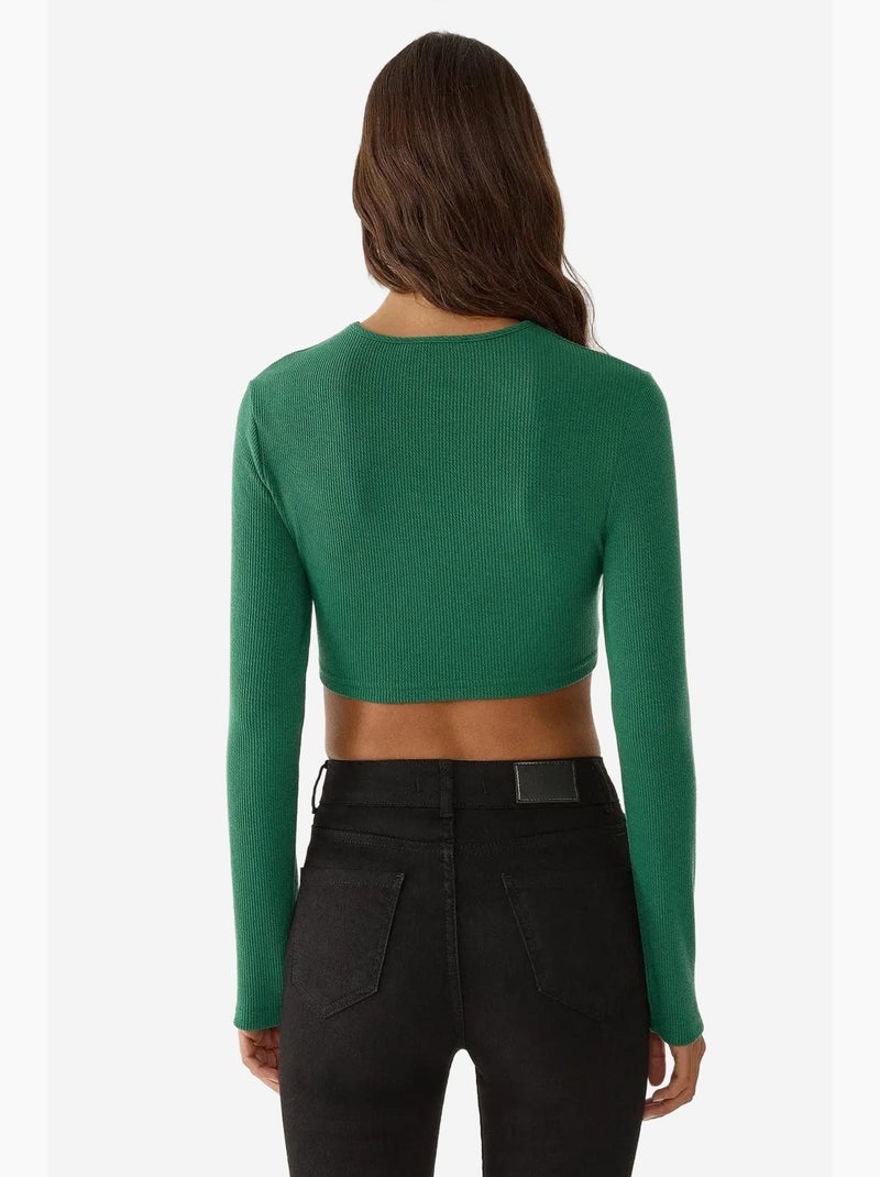 Haut court slim fit hiccup Vert - Kiabi