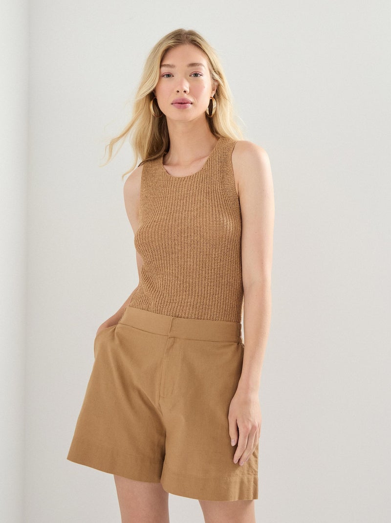Haut croisé pour femme MO Fashion Beige - Kiabi
