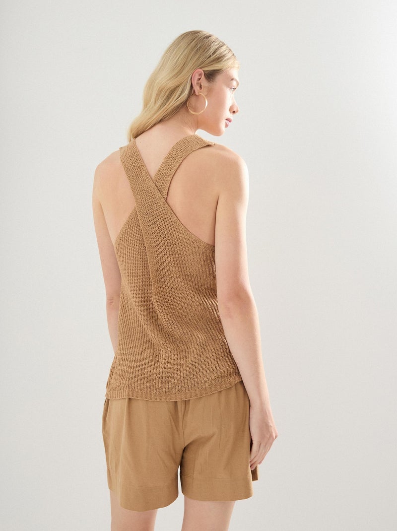 Haut croisé pour femme MO Fashion Beige - Kiabi