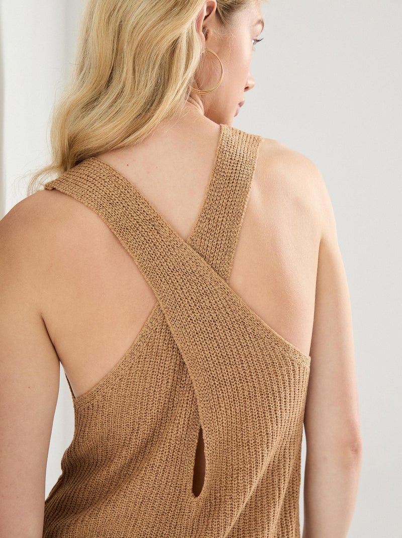 Haut croisé pour femme MO Fashion Beige - Kiabi