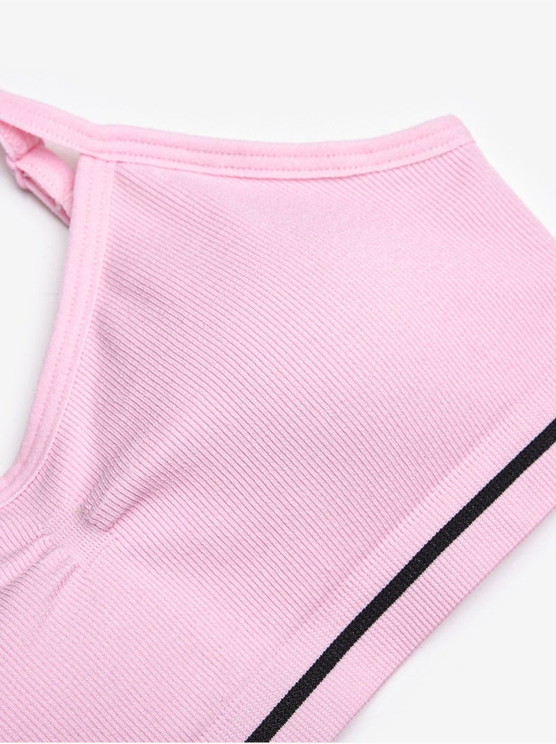 Haut crop seamless fille penti Rose clair - Kiabi