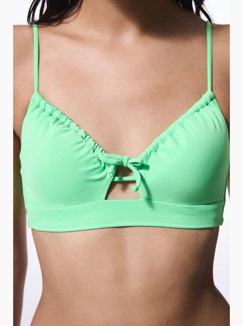 Haut de bikini à bretelles fixes et armatures penti Vert menthe - Kiabi